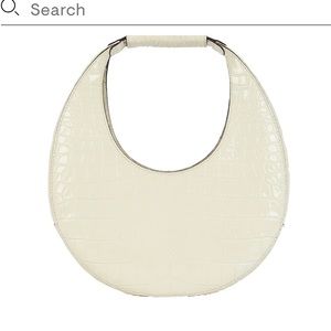 Staud Moon Bag - White Croc-Embossed Leather NWT